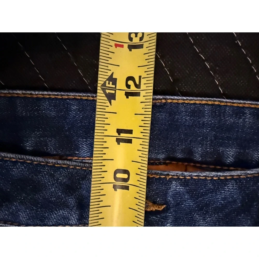 Tory Burch Super Skinny Jeans Womens 32 Blue Denim Stretch Gold Logo Medallion
